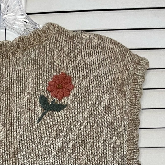 Vintage Teddi Woven Vest Button Down Fall Embroidered Patchwork Brown Green 2X - Picture 11 of 16